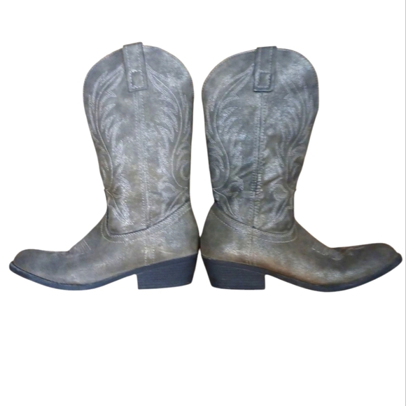 Rampage Metallic Gray Walden Women's Cowboy Boots Size 7.5 M Western Boots - Picture 2 of 13